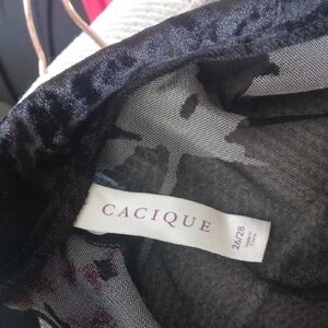 Cacique Black Sheer Lace Intimates